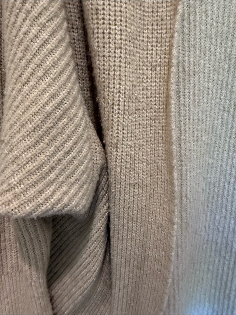 Leith Neutral Beige Open-Front Knit Cardigan - Picture 3 of 4